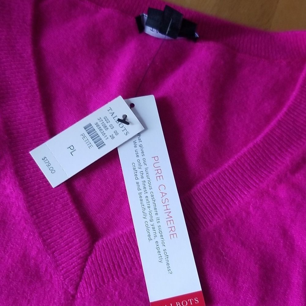 Talbots Cashmere V-Neck Sweater - Picture 4 of 11